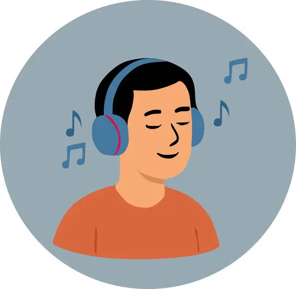 Bu vektör bir kişinin kulaklık kullandığını gösterir.