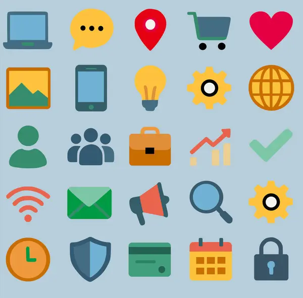 Sosyal medya simgeleri Bu vektör bir dizi sosyal medya simgesi içerir.