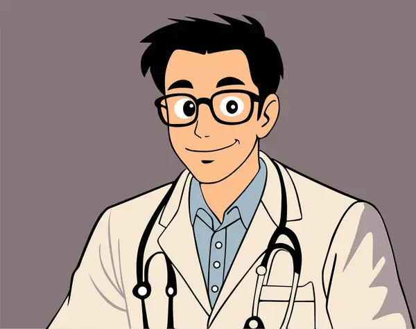 Steteskoplu genç doktor.