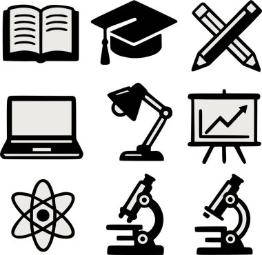 Bu vektör bir dizi eğitim simgesini içerir