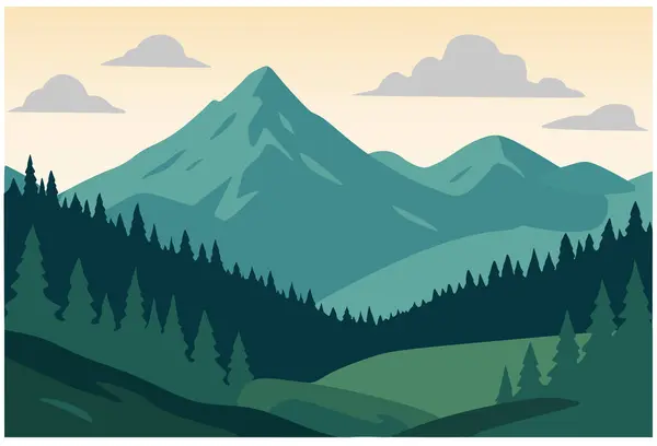 Bu vektör güzel bir dağ manzarası gösterir.