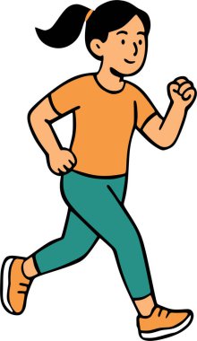Koşu yapan bir kadının vektörü