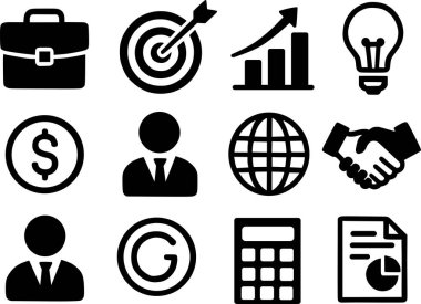  iş ve finans simgesi seti