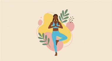 Ağaç Pozu Resimlerinde Yoga Çalışan Kadın