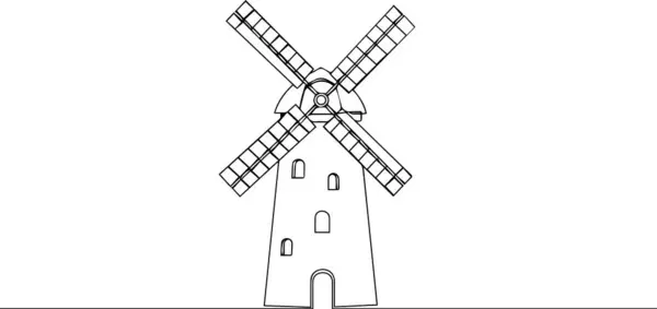 Bir Yel değirmeninin Taslak Resmini gösteren vektör