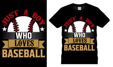 Sadece beyzbolu seven bir çocuk. Beyzbol Typography renkli vektör t-shirt tasarımı