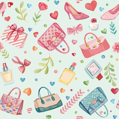 Anneler Günü 'nü, çantayı, ruju gösteren kusursuz bir desen..