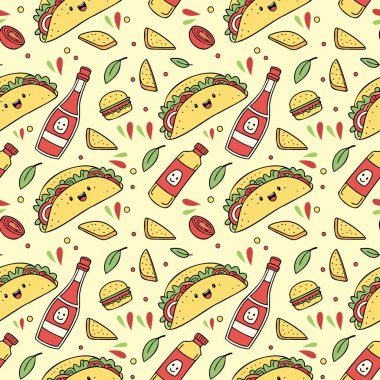 Taco ve bir şişe acılı sos.