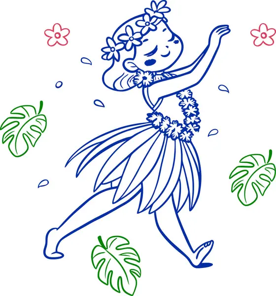 Akdeniz yaz tatili illüstrasyonu. İtalyan tatil unsurları. El yapımı hula dansçısı. Kart, parmak izi, düğün davetiyesi için sahil koleksiyonu.