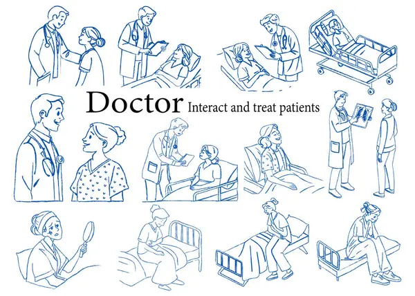 Bu el yapımı vektör seti hastane ortamında doktorlar ve hastalar arasındaki duygusal etkileşimleri gösteriyor. Konsültasyonlar, hasta bakımı, hastane yatakları, duygusal ifadeler gibi çeşitli tıbbi senaryoların 12 adet düz çizimi yer alıyor.,