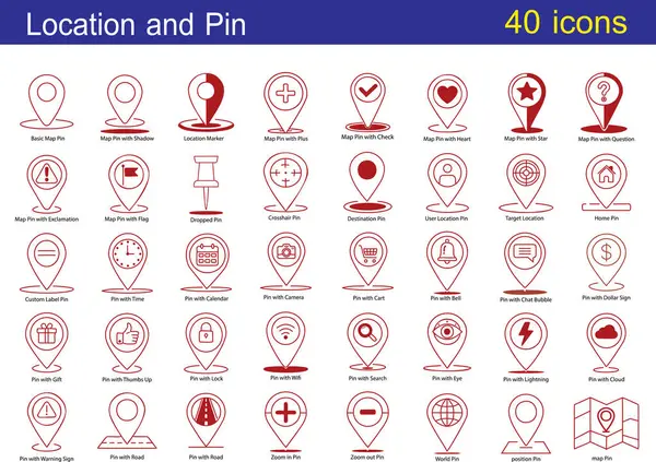 Temel konum iğneleri ve harita işaretleyicilerini temsil eden 40 düz vektör simgesinden oluşan çok yönlü bir koleksiyon. Navigasyon uygulamaları, dağıtım hizmetleri, UI / UX projeleri, seyahat platformları ve akıllı şehir araçları için mükemmel.