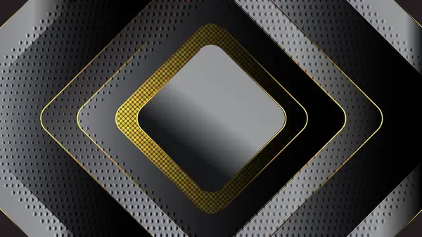 Modern tarzda koyu siyah arka planda altın çizgileri olan lüks ve soyut bir arka plan. Üç boyutlu. Modern delüks şablon tasarımı hakkında vektör illüstrasyonu.