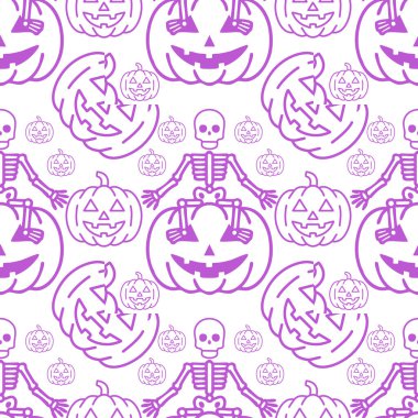 Mor iskeletlerin yer aldığı desen, Cadılar Bayramı 'nı sembolize eden balkabağı fenerleriyle doludur. Tasarım, daha küçük balkabaklarıyla çevrili, oyulmuş yüzleri olan büyük balkabaklarına yerleştirilmiş kaburga kafeslerinden oluşuyor. Tekrarlanan elementler simetrik bir düzenleme oluşturur