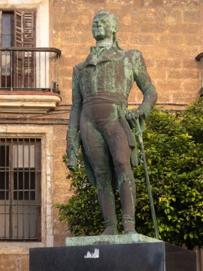 CADIZ, İspanya - 13 Mart 2016: Francisco de Miranda 'nın Anma Heykeli