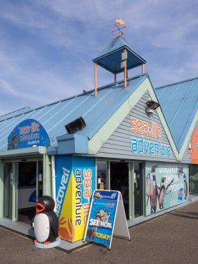 GÜNEY-ON-SEA, ESSEX - 28 AĞUSTOS 2017: Deniz Yaşamı Macerası Akvaryumu 'nun dış görünüşü