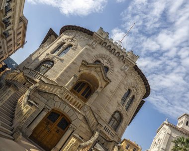 MONACO - 26 Mayıs 2018: Rue Albay Bellando de Castro 'daki Adalet Sarayı