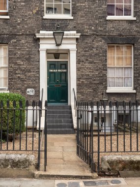 LONDON, UK - AUGUST 17, 2018:  Exterior view of the front door to the Old Rectory in Bermondsey Street, Southwark