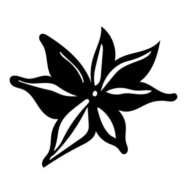 Beyaz arkaplanda izole edilmiş yıldız anason baharat vektörü çizimi - 1