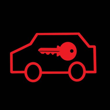 araba uyarı sembolü hareketsizleştirici etkinleştirme hırsızlık önleme uyarı hatası veya hata göstergesi 