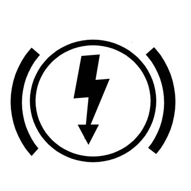 Elektrikli park freni uyarı ışığı siyah silueti arızası için uyarı ışığı göstergesi