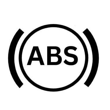 ABS uyarı araba göstergesi ABS arıza tasarımı otomotiv endüstrisi siyah siluet için kullanışlı
