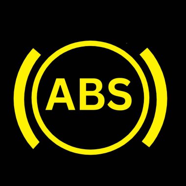 ABS uyarı araba göstergesi ABS arıza tasarımı otomotiv endüstrisi siyah siluet için kullanışlı