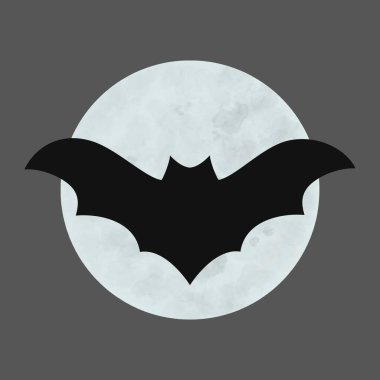 Yarasa ay konseptinin yanında uçuyor. Gece karanlığını ima ediyor.