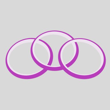 Üç soğan halkası çapraz tasarım çizimi yiyeceklerle ilgili tasarımlar için kullanışlı - 1