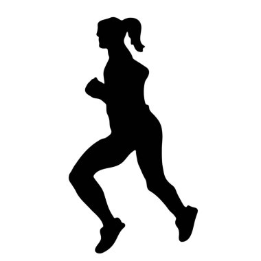 Spor silueti çalıştıran kadın siyah yararlı spor spor konsepti sağlıklı yaşam tarzı - 1
