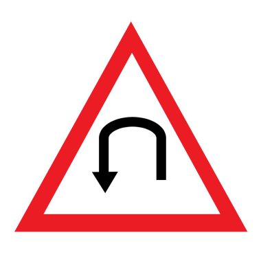 Sol toka trafik işaretini büker yol illüstrasyon tasarımı kuralları