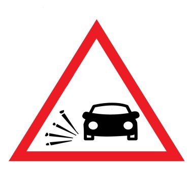 Gevşek çakıl tabela yol kuralları trafik işareti tasarım illüstrasyonuName