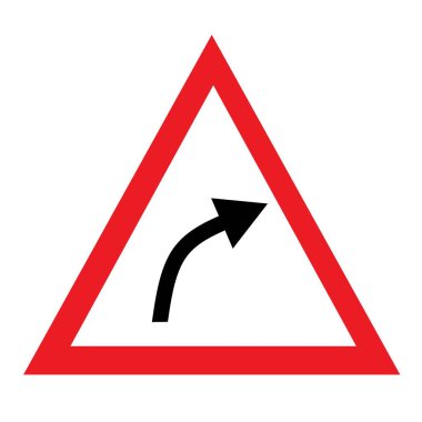 Sağ el eğrisi yol sinyali trafik kuralları sembolü