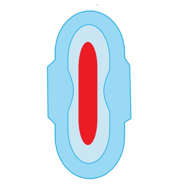 Ortasında kan olan hijyenik ped sağlıklı bir adet dönemi olduğunu gösteriyor.