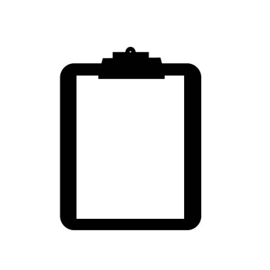 Sınav ofisi için kullanılan okul yazma defteri düz beyaz kağıt siyah siluet ile belge yazma şablonu yazmak için kullanılır