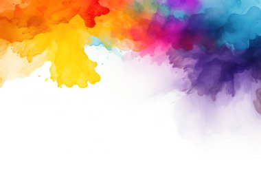 Canlı gökkuşağı suluboya sıçramaları web siteleri, sosyal medya ve pazarlama materyalleri için ideal dinamik ve soyut bir arkaplan yaratır. Tasarımlarına yaratıcı ve enerjik bir dokunuş eklemek için mükemmel..