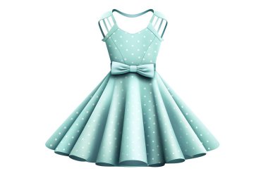 Bu büyüleyici akuamarin benekli elbise tasarımı moda tasarımı için mükemmel. Klasik-esinlenmiş siluet ile, zarif vektör sanatı giyim, grafik tasarım ve 1950 'lerin temalı projeleri için idealdir..