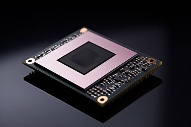 Çarpıcı bir yakın plan, yüksek teknolojili elektronik devre kartının karmaşık detaylarını ortaya çıkarır. Bu dijital resim teknolojinin modern bileşen tasarımını sergiliyor. İşlemciyi vurgulayarak endüstri, mühendislik ve bilgisayarla ilgili projeler için mükemmel...