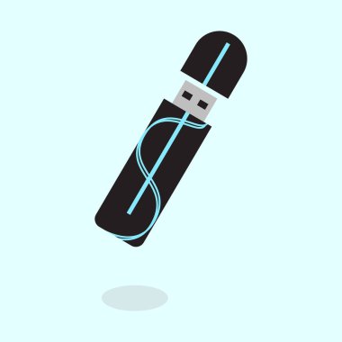 usb veri depolama vektörü mavi arkaplan