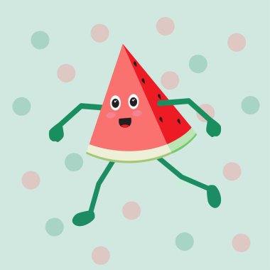 sevimli karpuz karakter vektörü