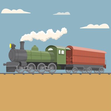 eski kömürle çalışan tren vektörü