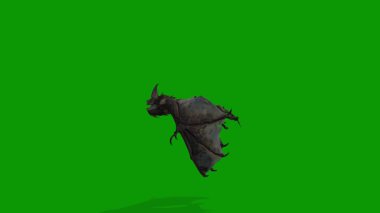 A Realistic 3D Bat Flying Left on Green Screen-Chroma Key Animation
