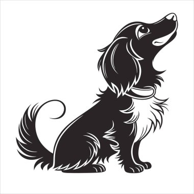 Beyaz Arkaplanda Yavru Köpek Silueti