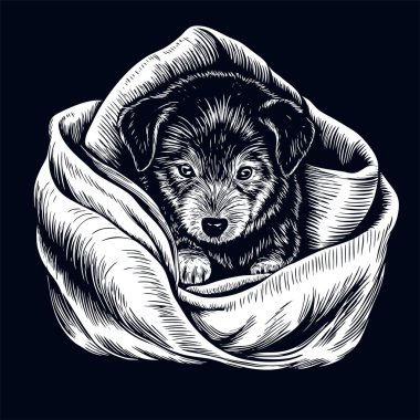 Çıkartmalar için Gülümseyen Köpek Silueti