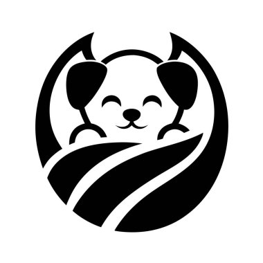 İş Logosu için Minimalist Köpek Silüeti Tasarım Vektörü