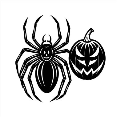 Spooky Halloween Spider and Pumpkin Design