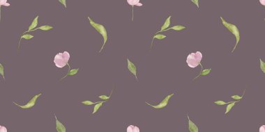 Klasik Pembe Peony Su Boyası Kusursuz Desen Romantik Çiçek Tasarımı. Bu yumuşak ve romantik suluboya deseninde el boyası pembe şakayıklar kumaş ve tekstil baskıları, kırtasiye malzemeleri ve düğün davetiyeleri ve ambalaj kağıtları için mükemmel.. 