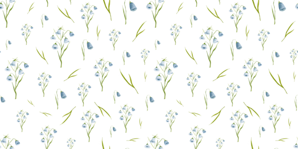 El boyası suluboya çiçek deseni - Çan çiçeği: Zarif arka planlar, tekstil ve tasarımcı projeleri için kusursuz botanik tasarımı - Şeffaf arkaplan