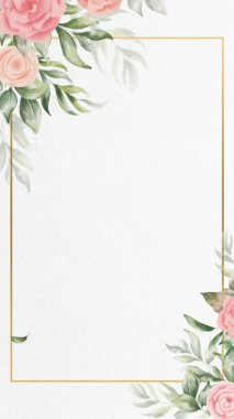 Güzel çiçek bahçesi düğün davetiyesi video dikey arkaplan boş şablon