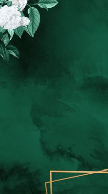 Zümrüt çiçeği düğün davetiyesi video dikey arkaplan boş şablon _ 2