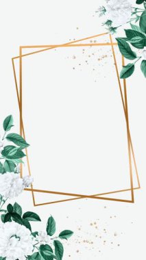 Zümrüt çiçeği düğün davetiyesi video dikey arkaplan boş şablonu